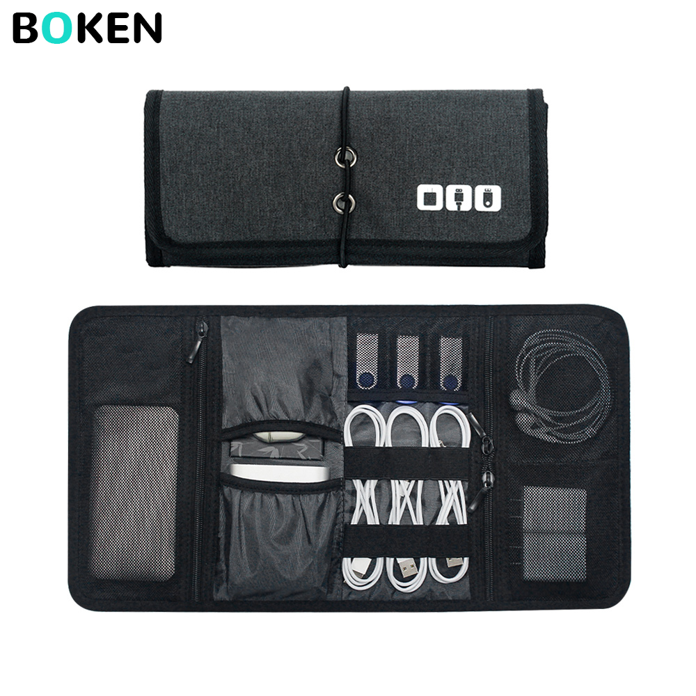 Tech Accessories Travel Organizer Pouch - Teknoloji Organizatör Çantası Kablo Saklama Kutusu