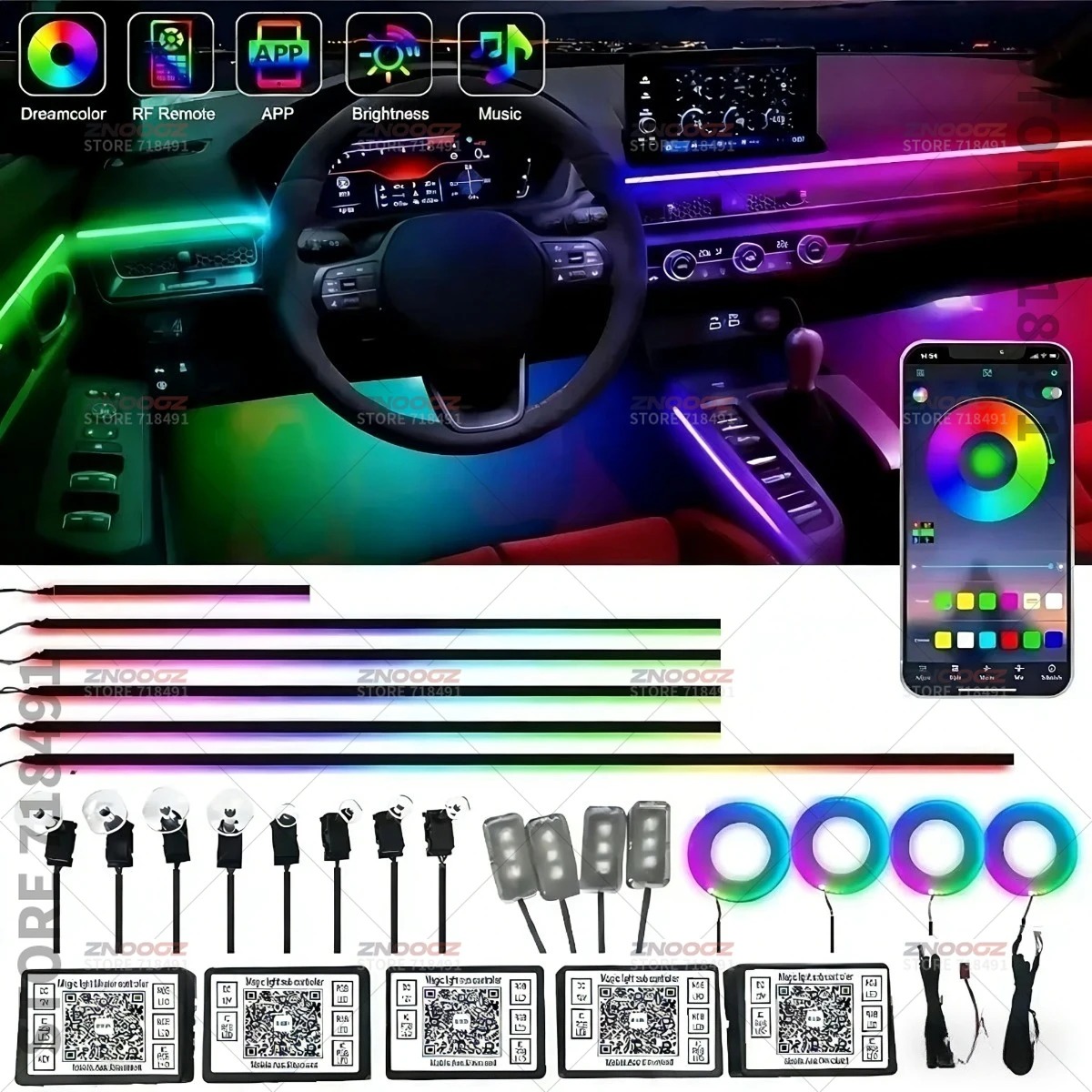 22'si 1 arada RGB Araç İçi Akr - Tech Lighting Accessories incelemesi ve fiyatı